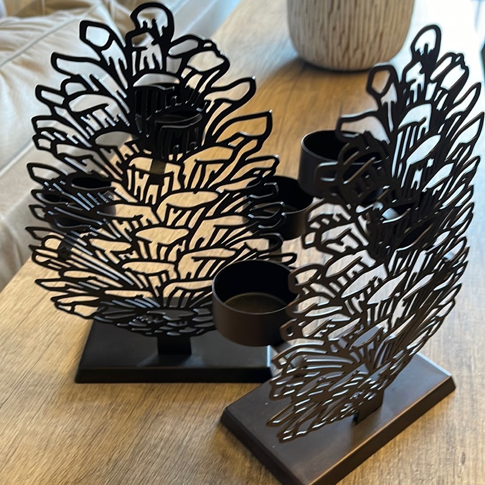 Yankee Candle Pine cone tea light holders